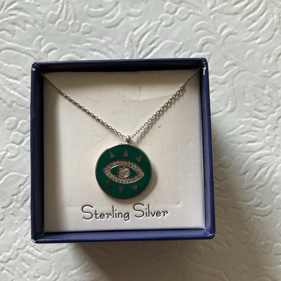 Sterling Silver Evil Eye Pendant Necklace - Picture 1 of 4